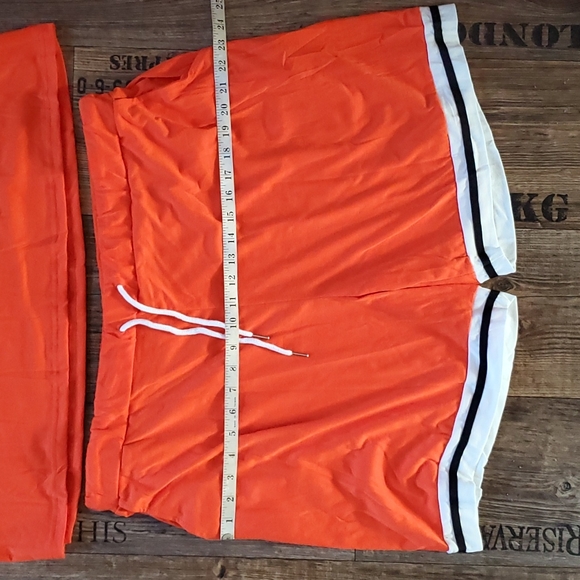Shein, orange & white, short set, size 4X - Picture 6 of 14
